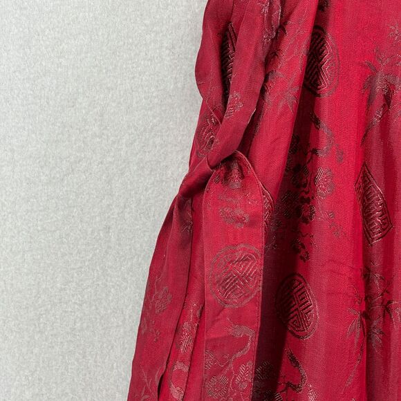 NHA MAY LAI Skirt M Wrap Tie Belt Vietnamese Brocade Traditional Asian Red - Picture 8 of 12